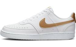 NIKE Damen Court Vision Low Next Nature Sneaker, Weiß/Metallic Gold-White, 40.5 EU von Nike