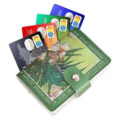 Niktule Kreditkartenetui für Damen | Anti-Entmagnetisierungs-Kartenhalter mit Blumenmuster | PU-Leder-Brieftasche mit Vordertasche, Kreditkartenetui für Damen von Niktule