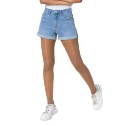 Nina Carter P202 Damen-Shorts Mittlere Taille Kurze Jeanshose Denim Shorts Used Look Sommershort (DE/NL/SE/PL, Alphanumerisch, S, Regular, Regular, Hellblau (P202-6)) von Nina Carter