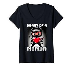 Damen Ninja Krieger Japan lustiger Spruch T-Shirt mit V-Ausschnitt von Ninja Japan Design Ideen
