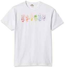 Nintendo Herren Animal Crossing Rainbow Lineup T-Shirt, weiß, Groß von Nintendo