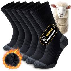 Niorasen Merino Wandersocken Herren Damen, 3 Paar Outdoor Trekkingsocken, Merinowolle Sportsocken Laufsocken Sneakersocken Atmungsaktiv Dicke Thermosocken für Herren Damen von Niorasen