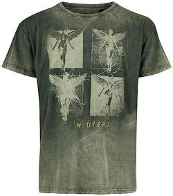 Nirvana In Utero Collage Männer T-Shirt grün L 100% Baumwolle Band-Merch, Bands von Nirvana