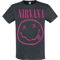 Nirvana T-Shirt - Amplified Collection - Neon Pink - XS bis 3XL - für Männer - Größe S - charcoal  - Lizenziertes Merchandise! von Nirvana