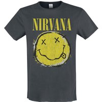 Nirvana T-Shirt - Amplified Collection - Worn Out - XS bis 3XL - für Männer - Größe XS - charcoal  - Lizenziertes Merchandise! von Nirvana