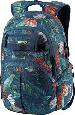 Nitro Chase Rucksack Schulrucksack mit Organizer Schoolbag Daypack mit 17 Zoll Laptopfach, Tropical, 35L von Nitro