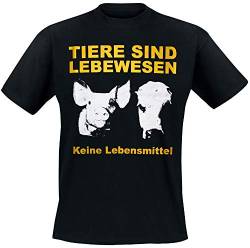 Tiere Sind Lebewesen T-Shirt, schwarz, Grösse L von Nix-Gut