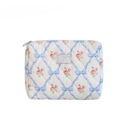 3-Piece Cosmetic Bag Women's Travel Toiletry Bag ，Portable Makeup Bag,Fashions Floral Pattern Quilted Large Capacity Soft Cotton Cosmetic Bag (8) von Nocyclonic