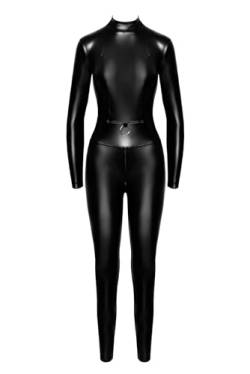 Noir Handmade F319 Powerwetlook Catsuit Overall im Powerwetlookl Zip Reißverschlüsse über den Brüsten L von Noir Handmade