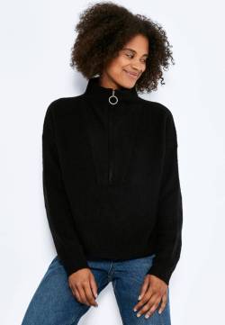 Noisy May - Newalice High Neck Black - Pullover - Schwarz - XS - 64% Polyester, 32% Polyacryl, 4% Elastan,Strickwaren von Noisy May