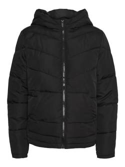 NOISY MAY Damen Puffer Jacke | Warme Stepp Winter Jacket mit Kapuze | Wattierter Blouson NMDALCON, Farben:Schwarz, Größe:34 von Noisy may