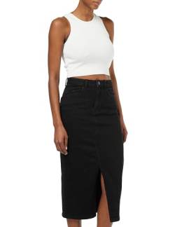 NOISY MAY Damen NMKATH NW Slit MIDI Skirt VI478BL NOOS Rock, Black Denim, L von Noisy may