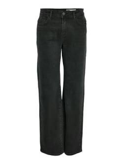 Noisy may Damen Denim Jeans Hose Wide Leg Mid Waist Stretch Pants NMYOLANDA, Farben:Schwarz-2, Größe:28W / 30L, Beinlänge:L30 von Noisy may