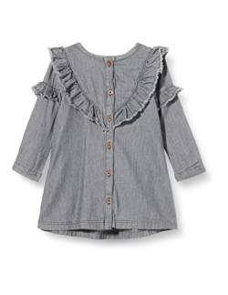 Noppies Baby Baby-Mädchen G Dress LS Sappington Kinderkleid, Grey Denim-P328, 50 von Noppies