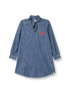 Noppies Kids Mädchen G Denim Dress ls Bayannur Kinderkleid, Medium Blue Denim-P493, 140 von Noppies