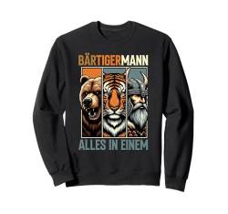 BÄRTIGERMANN Wikinger Bart Mann Tiger Lustige Sprüche Sweatshirt von Nordische Bärige Männer & Bärtige Wikinger