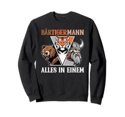 BÄRTIGERMANN Wikinger Bart Mann Tiger Lustige Sprüche Sweatshirt von Nordische Bärige Männer & Bärtige Wikinger