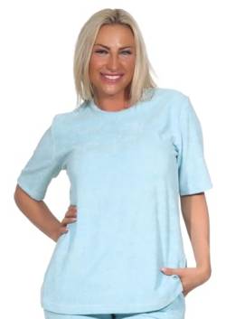 Normann Damen kurzarm Frottee Schlafanzug Oberteil Pyjama Shirt Mix & Match, Farbe:hellblau, Größe:36-38 von Normann