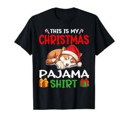 Niedlicher Norrbottenspets Hunde-Pyjama "This is my Christmas" T-Shirt von Norrbottenspets Christmas Pajamas & Nightgown .Co