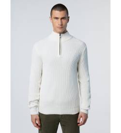 North Sails für Herren. 699813 Pullover Half Zip 5Gg weiß (L), Lässig, Wolle von North Sails