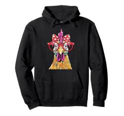 Lustiges Huhn Dame Hahn Henne trägt Bandana Damen Herren Pullover Hoodie von Novelty Farmer Chicken Farming Teacher Red Bandana