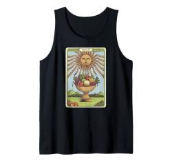 Lustige Vintage Vegan und Sonne Karte Vegetarischer Witz Damen Herren Tank Top von Novelty Vegan Appreciation Wife Husband Veganism