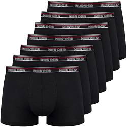 Nur Der Herren 7er Pack Powerful Baumwolle Enge Boxershorts Retro-bund Unterhosen Boxer, Schwarz, XXL EU von Nur Der