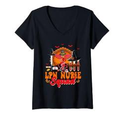 Damen LPN Nurse Squad Hexenhut Türkei Thanksgiving Halloween T-Shirt mit V-Ausschnitt von Nurse Thanksgiving Costume