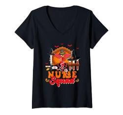 Damen Nurse Squad Hexenhut Türkei Thanksgiving Halloween T-Shirt mit V-Ausschnitt von Nurse Thanksgiving Costume