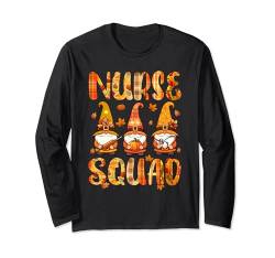 Nurse Squad Three Gnomes Herbst Thanksgiving Job Team Langarmshirt von Nurse Thanksgiving Costume