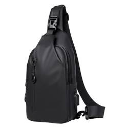 Nuyhadds Rucksack mit Schulterriemen, lässiger Wanderrucksack, wasserdicht, mit USB-Ladeanschluss, Multipurpose Body Chest Bag Umhängetasche, wasserdicht, für Damen, Schwarz , Se référer au descriptif von Nuyhadds