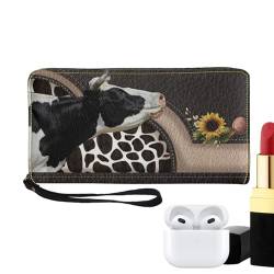 Nuyhgtr Everyday Use Cow Wallet, Trendy Women’s Wallet, Adorable Cow Print Money Purse, Compact Credit Card Holder, Cow Themed Wallet for Women, Stylish Cow Print Wallet, Ladies Soft Wallet von Nuyhgtr