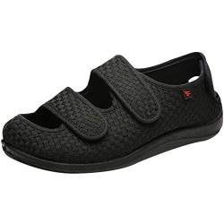 Nwarmsouth Unisex Erwachsene Gesundheits Schuh,Daumen Valgus Rehabilitationsschuhe, lose Stoffschuhe für ältere Menschen-41_Black,Gesundheitsschuh für Senioren und Diabetiker von Nwarmsouth