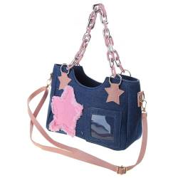 Vintage Kettentasche Geldbörsen Umhängetasche Einzigartige Unterarmtasche Star Tote Handtasche Pendeltasche Jeans Kleine Tasche von OAJABBGE