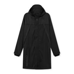 OAK25 Regenmantel Herren & Damen Schwarz - Everyday Raincoat - Unisex Rain Coat Reflektierend - Outdoor Regenjacke Wasserdicht mit Fleece Futter - 10.000mm Wassersäule von OAK25