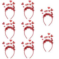 OATIPHO Valentinstag-Herz-Stirnband Herz-Dekor-Stirnbänder Dekorative Haar-Party-Requisiten Haar-Accessoires Für Frauen Und Mädchen (8 Stück) von OATIPHO