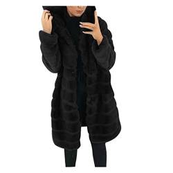 OBiQuzz Damen Teddyfell Plüschjacke Flaumig Pelzmantel Plüschjacke Bolero Kunstpelzjacke Kunstpelz Mantel Teddy Coat Lockere Winter Fellmantel Outerwear Felljacke Fleecejacke Winterjacke Wintermantel von OBiQuzz