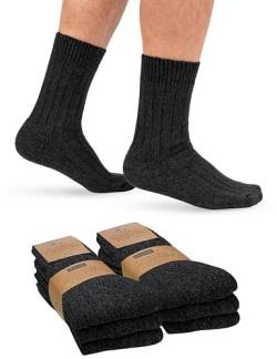 OCERA 6 Paar flexible Norweger Wollsocken für Herren & Damen in verschiedenen Farben (unisex) - Schwarz 39-42 von OCERA