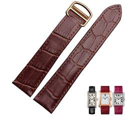 OCNFZ Armband Echtes Leder Uhrenarmband 1617/18/20/22/23/24/25mm Armband für Männer/Frau Ersetzen Uhrenarmbänder Für Cartier Tank Solo(Brown gold,24mm) von OCNFZ