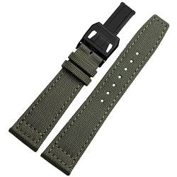 OCNFZ Für IWC Pilot Spitfire Timezone TopGun Strap Green Black Belts Armbanduhrenbänder 20 mm 21 mm 22 mm Nylon Canvas Fabric Uhrenarmband(Green black,22mm) von OCNFZ