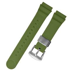 OCNFZ Für Seiko 5 Nr. Solar Watchband Männer Silikon Gummi -Gummi 22mm Sporttauch SNE537 SRPA83J1 Trageschlaufe(Green silver buckle) von OCNFZ