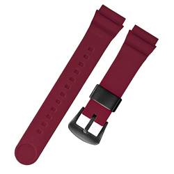 OCNFZ Für Seiko 5 Nr. Solar Watchband Männer Silikon Gummi -Gummi 22mm Sporttauch SNE537 SRPA83J1 Trageschlaufe(Red black buckle) von OCNFZ