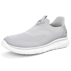 ODCKOI Slip on Sneaker Herren Ohne Schnuersenkel Schuhe Mesh Sportschuhe Atmungsaktiv Leicht Laufschuhe Bequem Turnschuhe Leichtgewichts Outdoor Joggingschuhe hellgrau 41 von ODCKOI