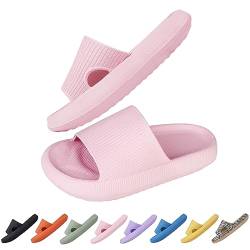 OEAK Badeschuhe Damen Herren Cosyslides Wolkenslipper Sommer Badelatschen rutschfeste Schnell Trocknende Hausschuhe Super Weich Badeschlappen Pantoletten,Hell-Pink,34/35 EU von OEAK