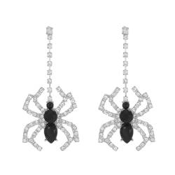 Halloween-Strass-Spinnen-Ohrringe für Damen und Herren, niedlicher Vintage-Kristall, Reptilien-Tier-Piercing, hypoallergen, Punk, Urlaub, Party, gruselige Dekorationen, Modeschmuck, beste Freundin, von OIDIMS