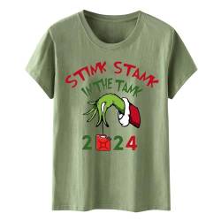 Christmas Grinch T Shirt for Female/männlich Universal übergrößen Leichtes Langärmlige T Shirt Fullprint Crewneck Leger T Shirt Damen Festival Weites Oudoor 11 von OIUHJN