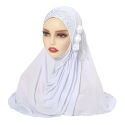 Frauen Hut Muslim Rüschen Chemo Turban Wrap Cap Schal Schal Klettersteigset Herren Komplett (White, One Size) von OIUHJN