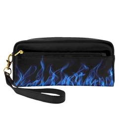 Blue Flame kleine Make-up-Tasche, Reise-Make-up-Tasche, Kosmetiktasche für Damen, Kosmetiktasche, langlebiger Reißverschluss, Schwarz , Einheitsgröße, Kosmetiktasche von OKFSTY