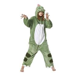 OLAOLA Onesie für Erwachsene, Dinosaurier Tierkostüm, Unisex Onesies Plüsch Halloween Cosplay Pyjamas Party Einteilige Schlafanzüge von OLAOLA