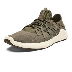 OLUKAI Holo Athleisure Sneaker für Herren, leicht, atmungsaktiv, Netzstoff, Fallabsatz, ganztägiger Komfort und Unterstützung, Hunter/Off White, 42 EU von OLUKAI